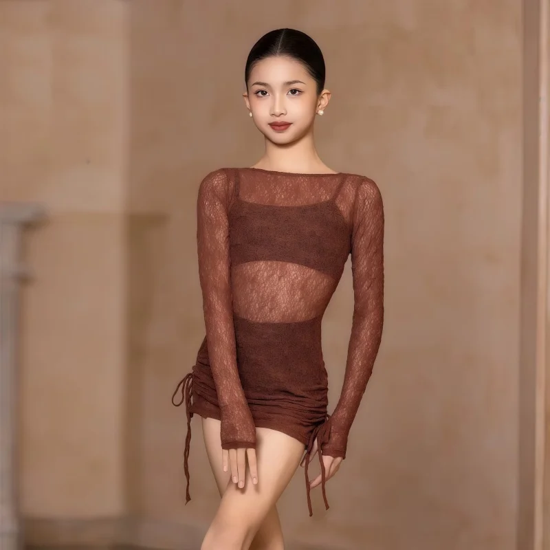 

customized women's adult girls Latin dance costumes high-end practice performance clothes camisole fringe dress tassel skirt