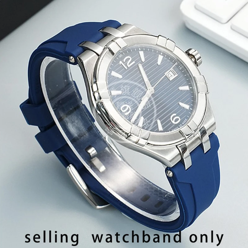 حزام ساعة من السيليكون DIY لسلسلة AIKON QUARTZ AI1008 حزام ساعة من السيليكون مع ملحق سلسلة ساعات بواجهة من الفولاذ المقاوم للصدأ