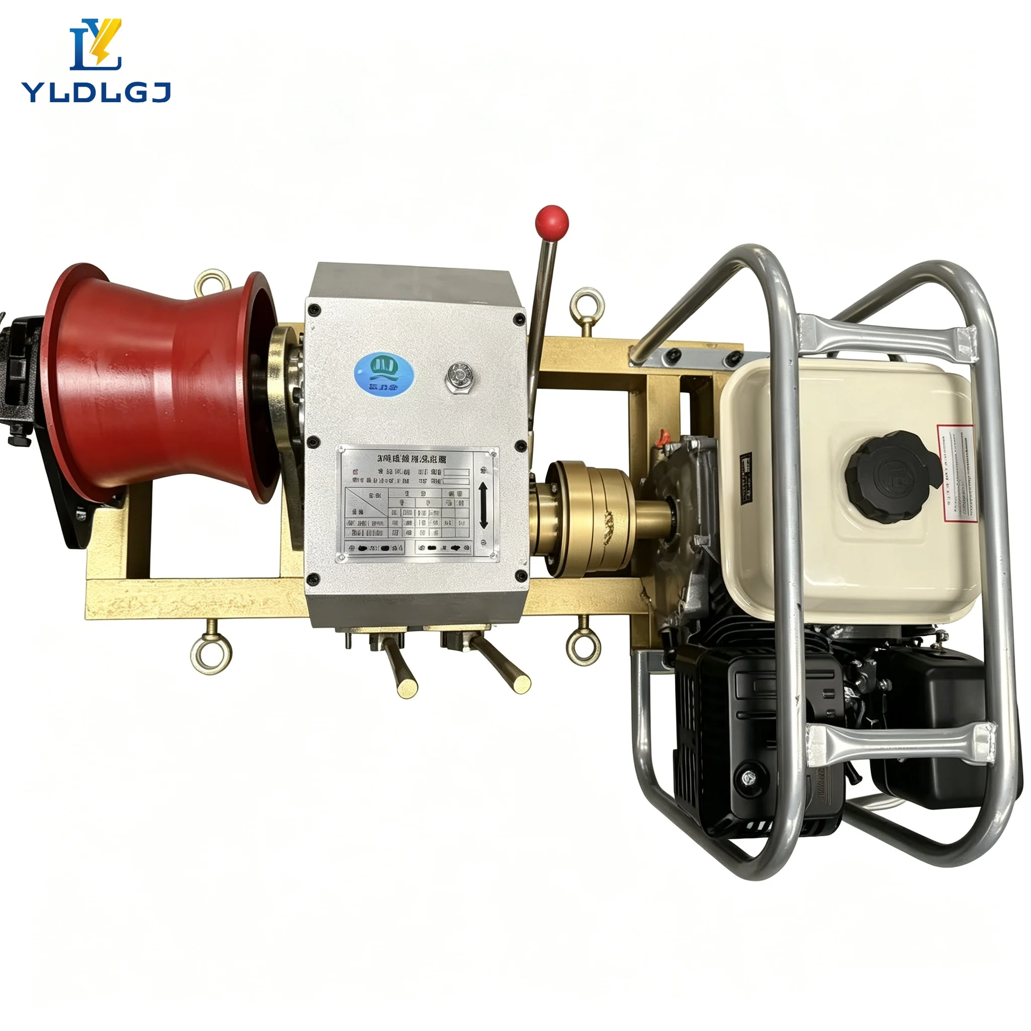 YILI 3T Fast Mobile Capstan Winch Double V Belt Drive Hourglass Drum Diesel 30KN Portable Cable Puller Forward Reverse Stringing