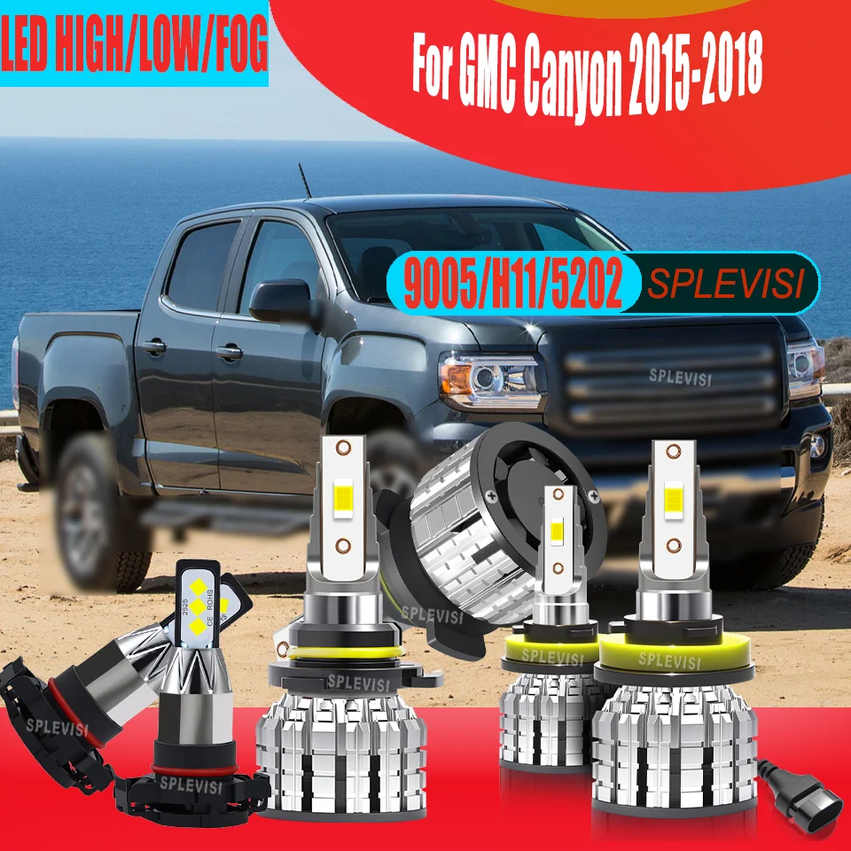 

See Farther, Drive Safer - High Power LED Headlight & Fog Light Set HB3 H11 5202 Waterproof For GMC Canyon 2015 2016 2017 2018