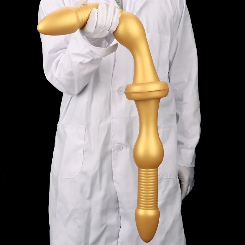 Long Anal Toys Dildos Gold Silicone Butt Plug Masturbator Vaginal Anal Dilator Sex Toys For Women Men Sex Products Adult 18