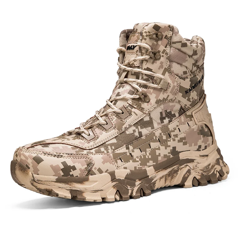 High Quality Men's Desert Combat Boots Wear-reistant Non-slip Mountain Climbing Shoes Waterproof Hiking Shoes Men Tactical Boots