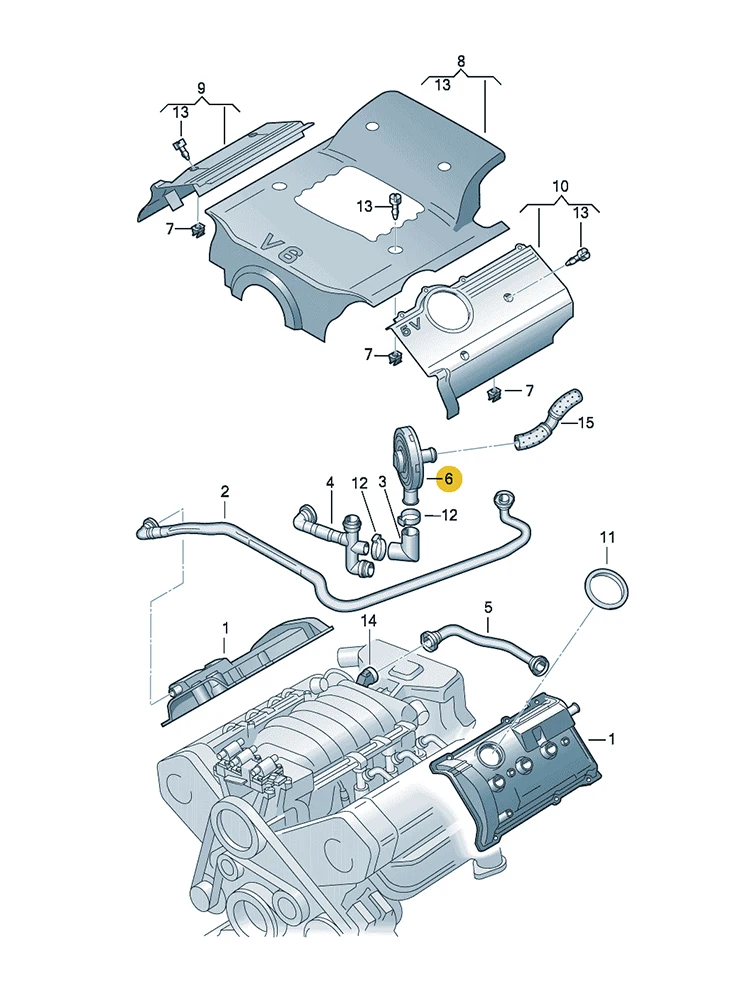 BOICY Crankcase Pressure Regulating Vent Valve for VW V6 2.4 2.8 Passat Audi A4/S4 A6/S6 Superb 077103245C 078103245E