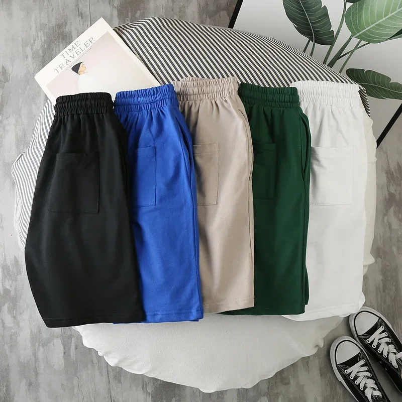 Mens Shorts Summer Loose Casual Solid Color Five-point Medium Sports Three-point Pants Beach Trend Large Pants for Men