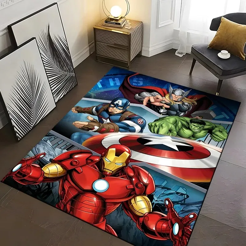 MINISO Disney Marvel Avengers Rug Anti Slip Carpet for Kitchen Living Room Bedroom Kitchen Mat Washable Outdoor/Indoor Doormat