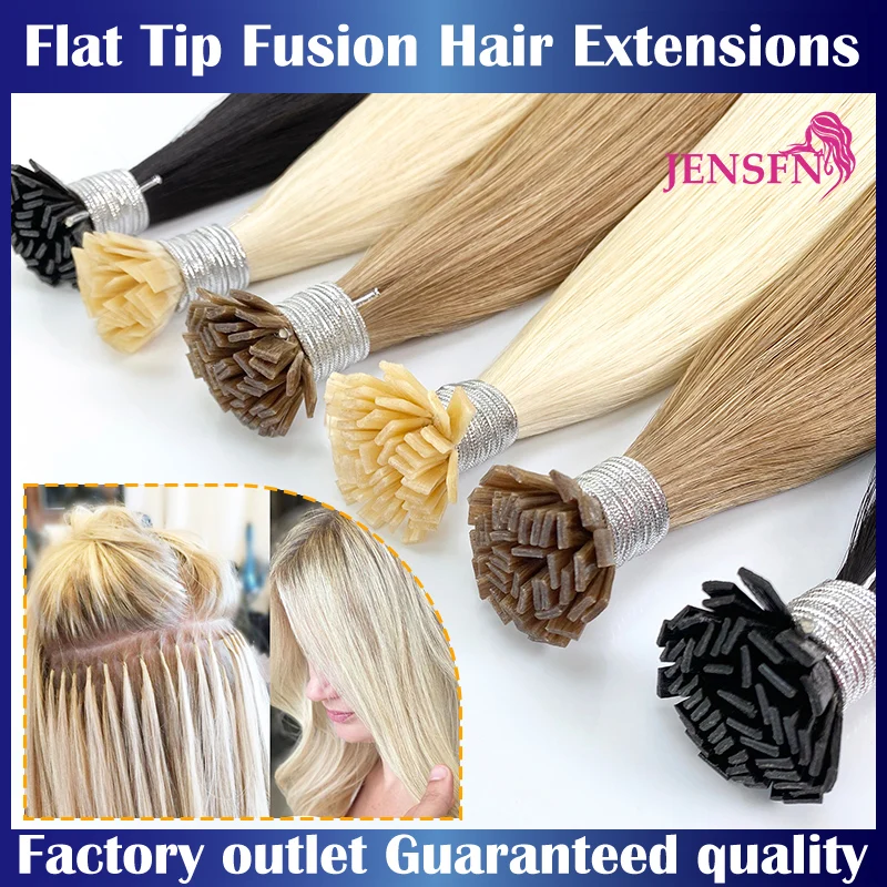 High Quality Flat Tip Hair Extensions Remy 100% Human Hair Keratin Hair Extensions Straight  Pre Bonded Hair Wigs For Salon