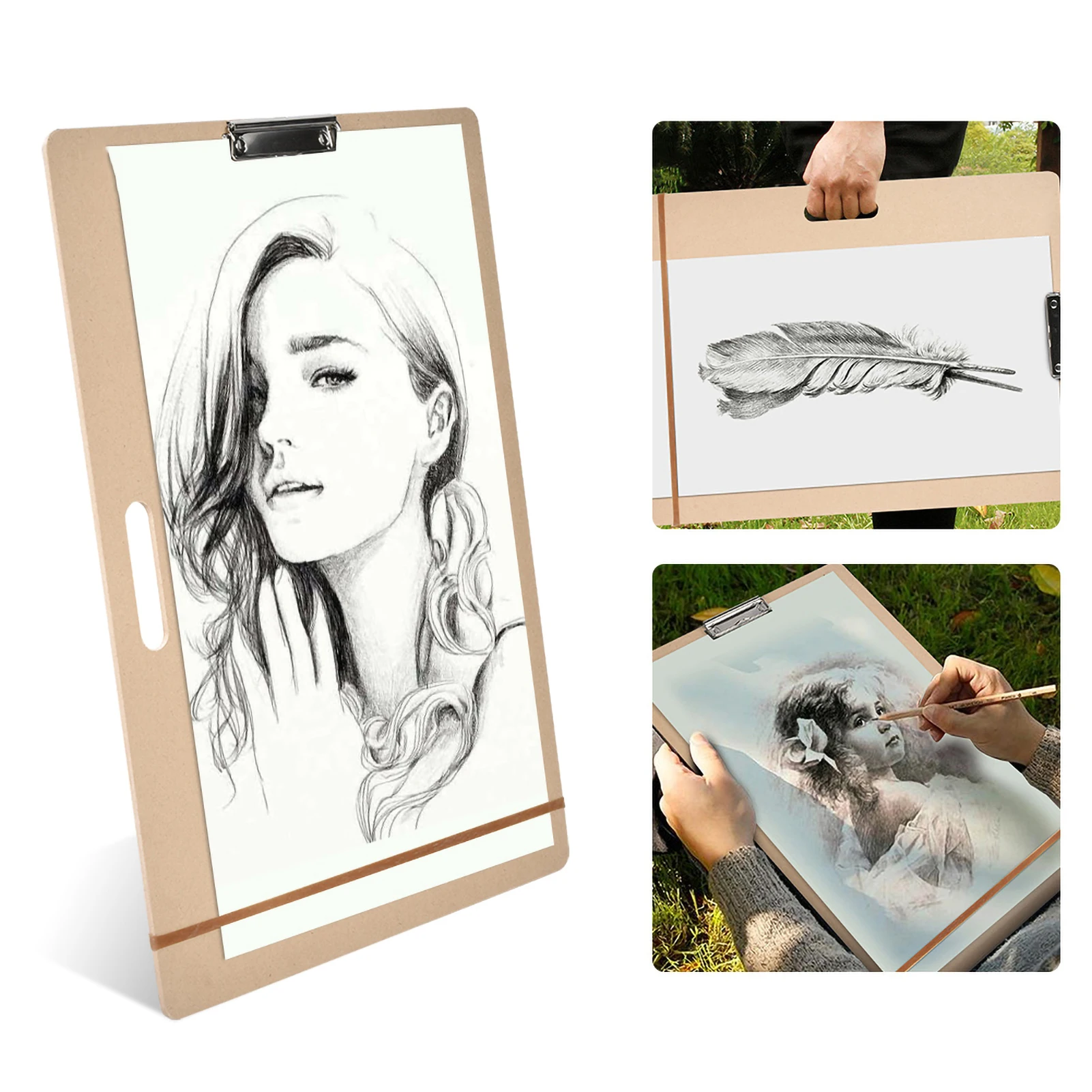 Painting Board Portable Art Students Wooden Sketch Board 8K 45×60cm for indoor Outdoor Painting Drawing Portable Drawing Board