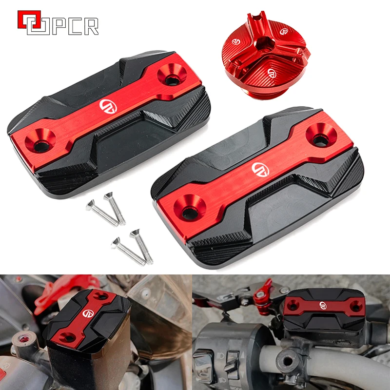 

M600 M620 For DUCATI MONSTER 600 620 ie 2001-2004 Motorcycle Accessories Brake Fluid Reservoir Covers Egine Oil Filler Cap