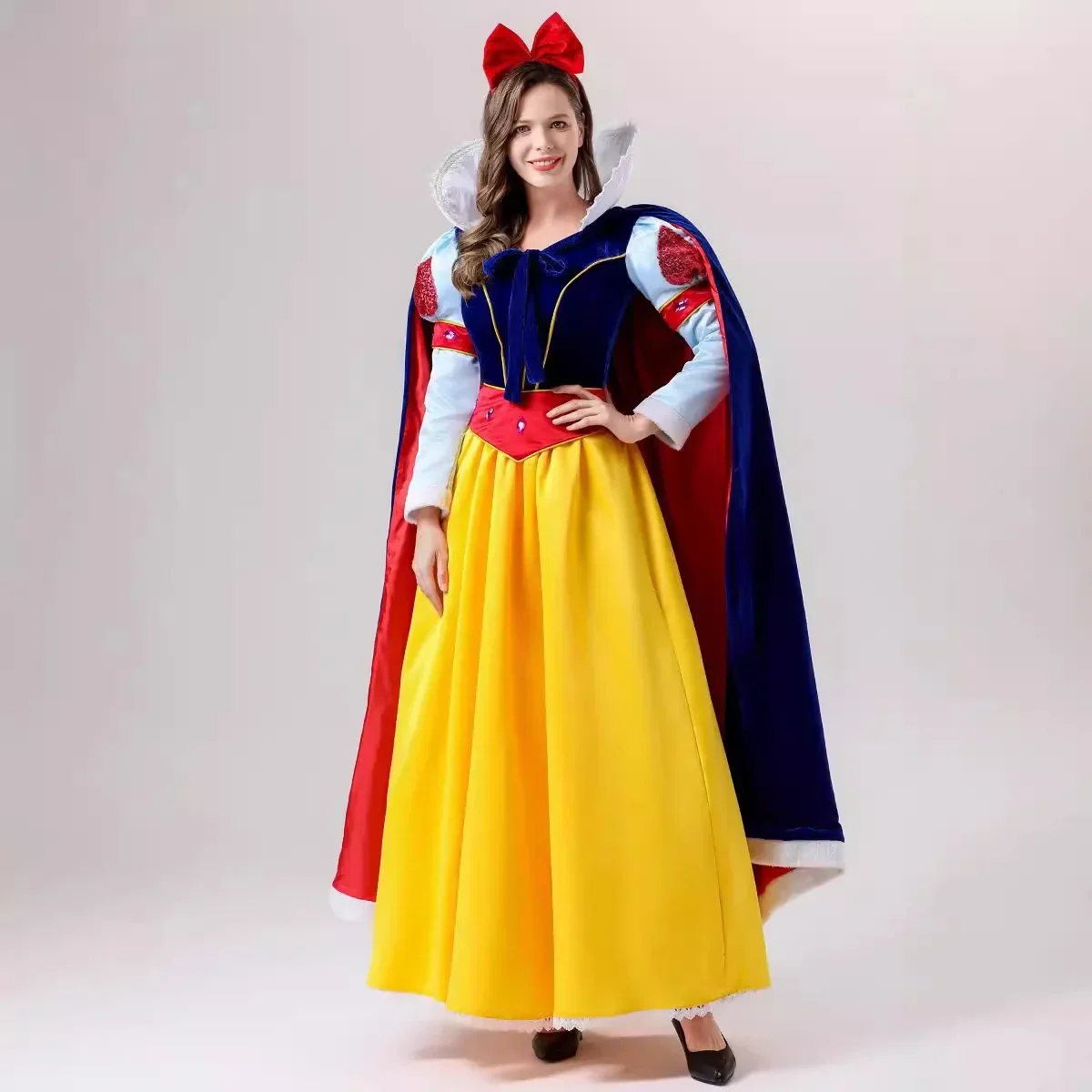 

Adult Snowwhite Dress Halloween Cosplay Costumes Female Princess Costume Party Cosplay Snow White Cloak Costume