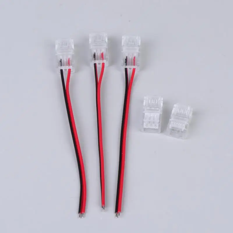 5Pcs 8mm 2pin COB LED Strip Connector Tape Lights L Shape LED Corner Connectors For SMD COB 5050 2835 Strip Light Fixed Clamps