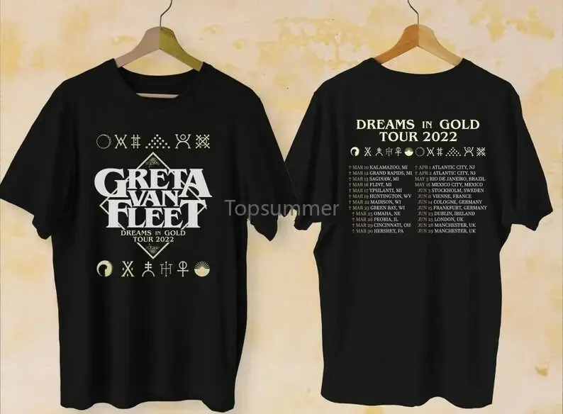 Hot 2022! Greta Van Fleet Dreams In Gold Shirt Greta Van Fleet Shirt