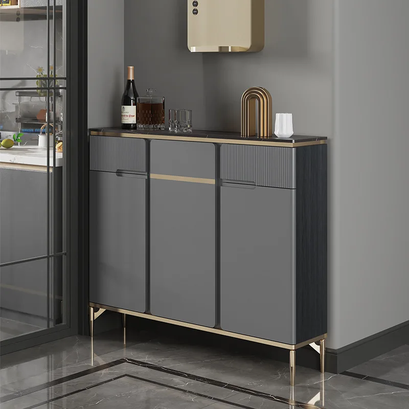 Modern simple and ultra-thin rock slab dining side cabinet Small apartment against the wall Household storage 25 Extremely narro
