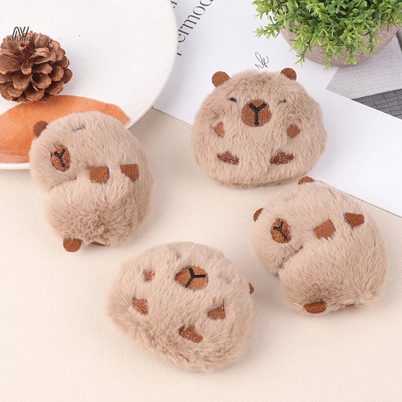 1PC Capybara Plush Brooch  Girl Clothes Badge Pins Backpacks Pendant Decoration Accessories Soft Cute Pin Student