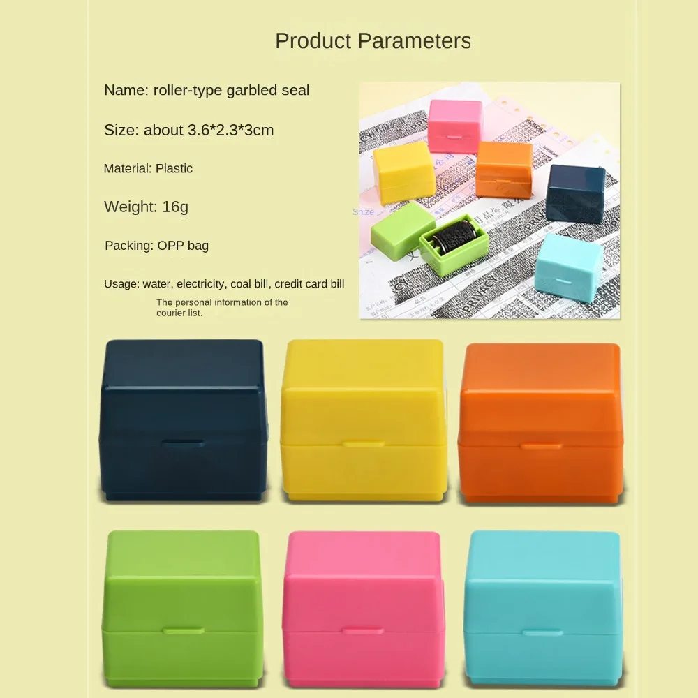 ABS Privacy Smear Confidentiality Stamp Privacy Stamp Theft Protection Roller Privacy Seal Cute Colorful