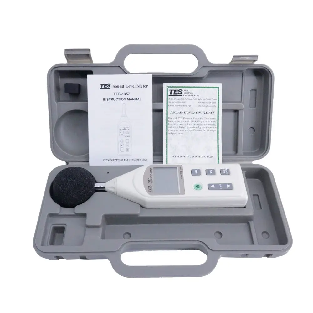 Faixa de frequência do medidor de nível de som digital TES-1357 31,5 Hz a 8 KHz Medidor de ruído de 30 a 130 dB