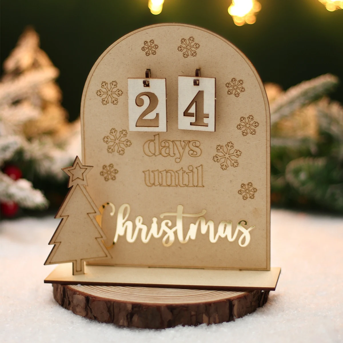 Wooden Christmas Advent Calendar Xmas Countdown Calendar Christmas Decoration for Home Cristmas Table Ornaments New Year Gift