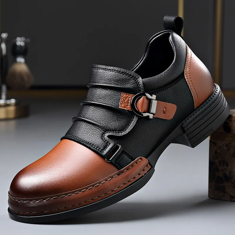 Men Shoes Quality Leather Casual Shoes Low-top Business Formal Leather Shoe Luxury Business Chelsea Leather Shoes Zapatos Hombre