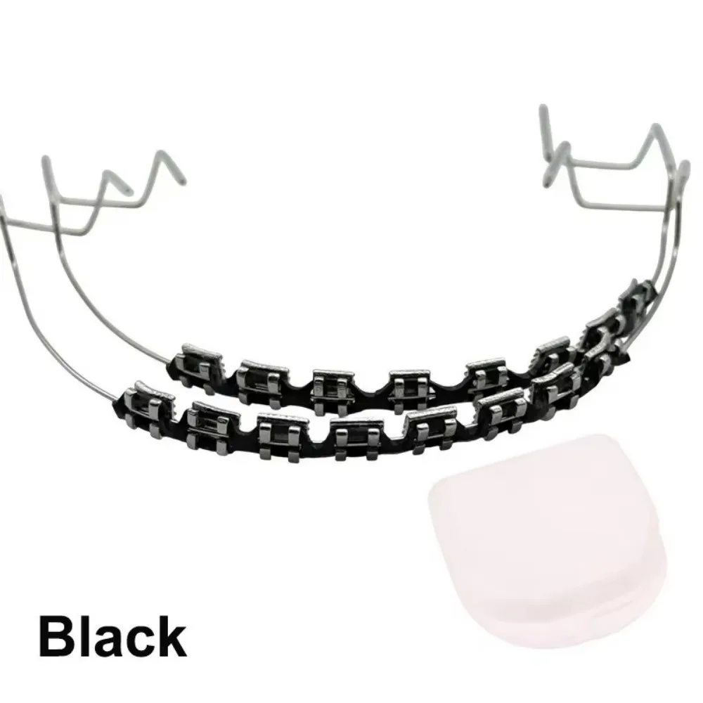 New Colorful Temporary Tooth Decoration with Box Metal Wires Orthodontic Ligature Ties & Fake Braces Brackets Quality 1 Pair