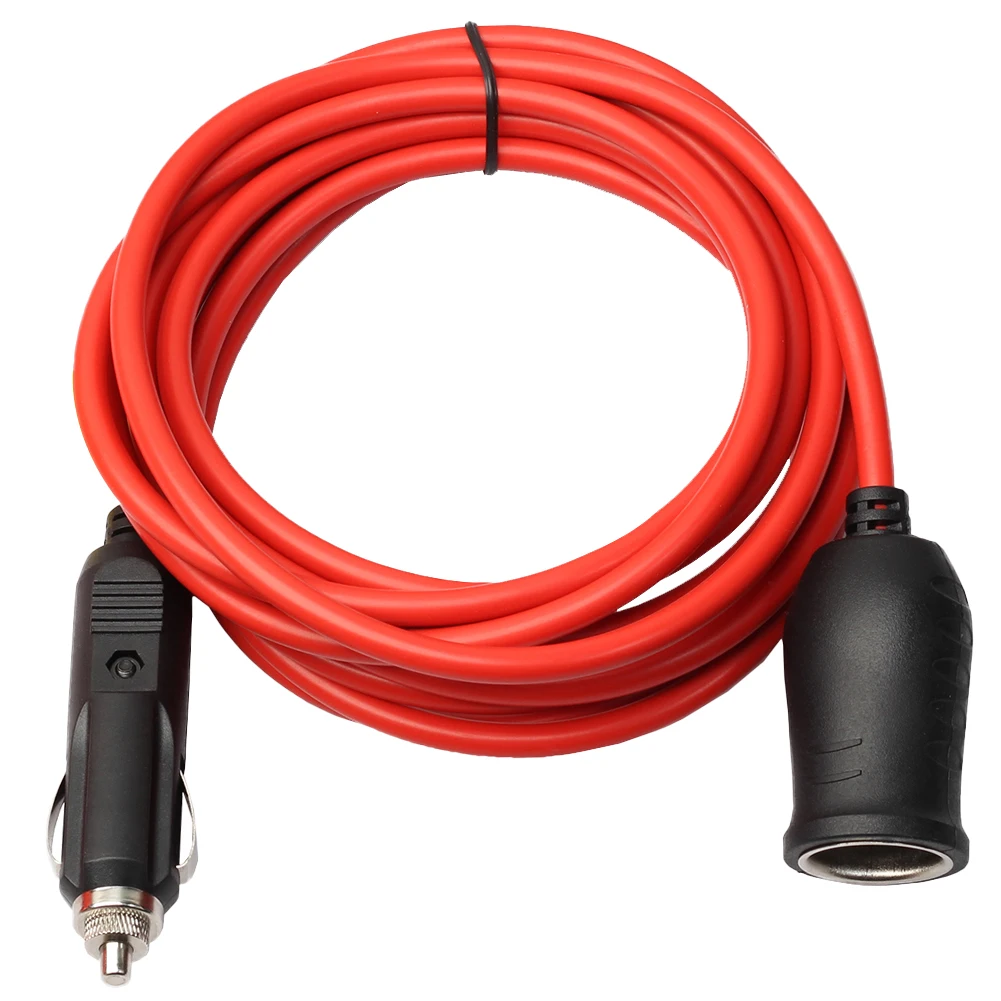 

12V 24V Car Cigarette Lighter Cigarette Lighter Plug Male-To-Female Extension Line Cord Cable Plug to Socket 3.6m/12ft Red