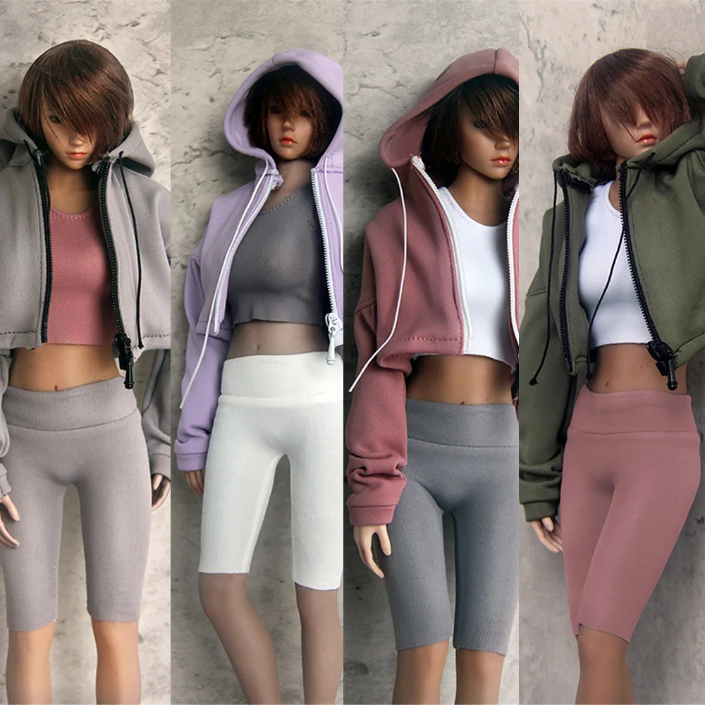 HotPlus HP069 1/6 Scale Women's Accessories Yoga Jacket Sport Hooded Coat Clothes Model for 12 inches Action Figure