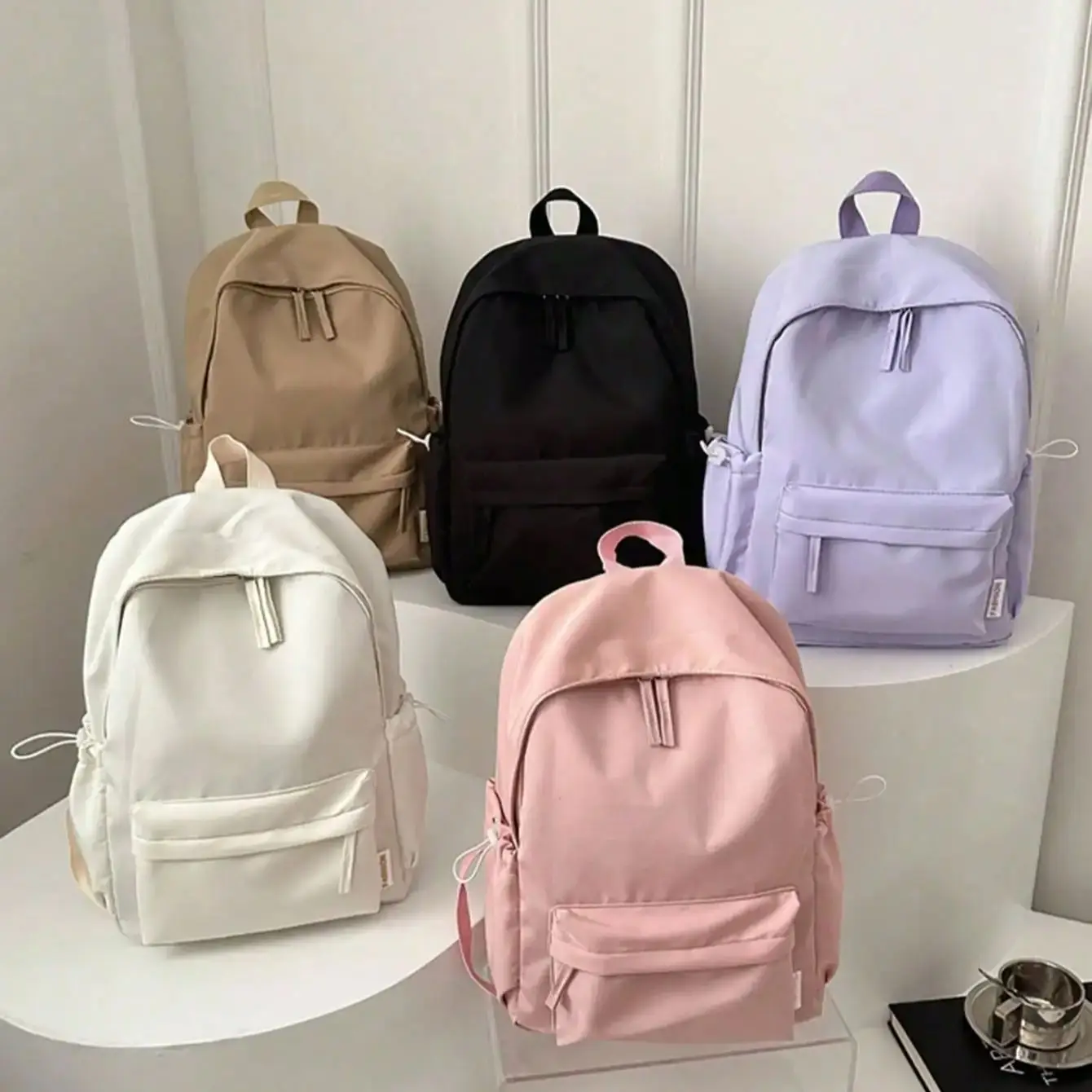 

Multifunctional solid-color backpack, suitable for both boys and girls, lightweight and large capacity, foldable casual school b