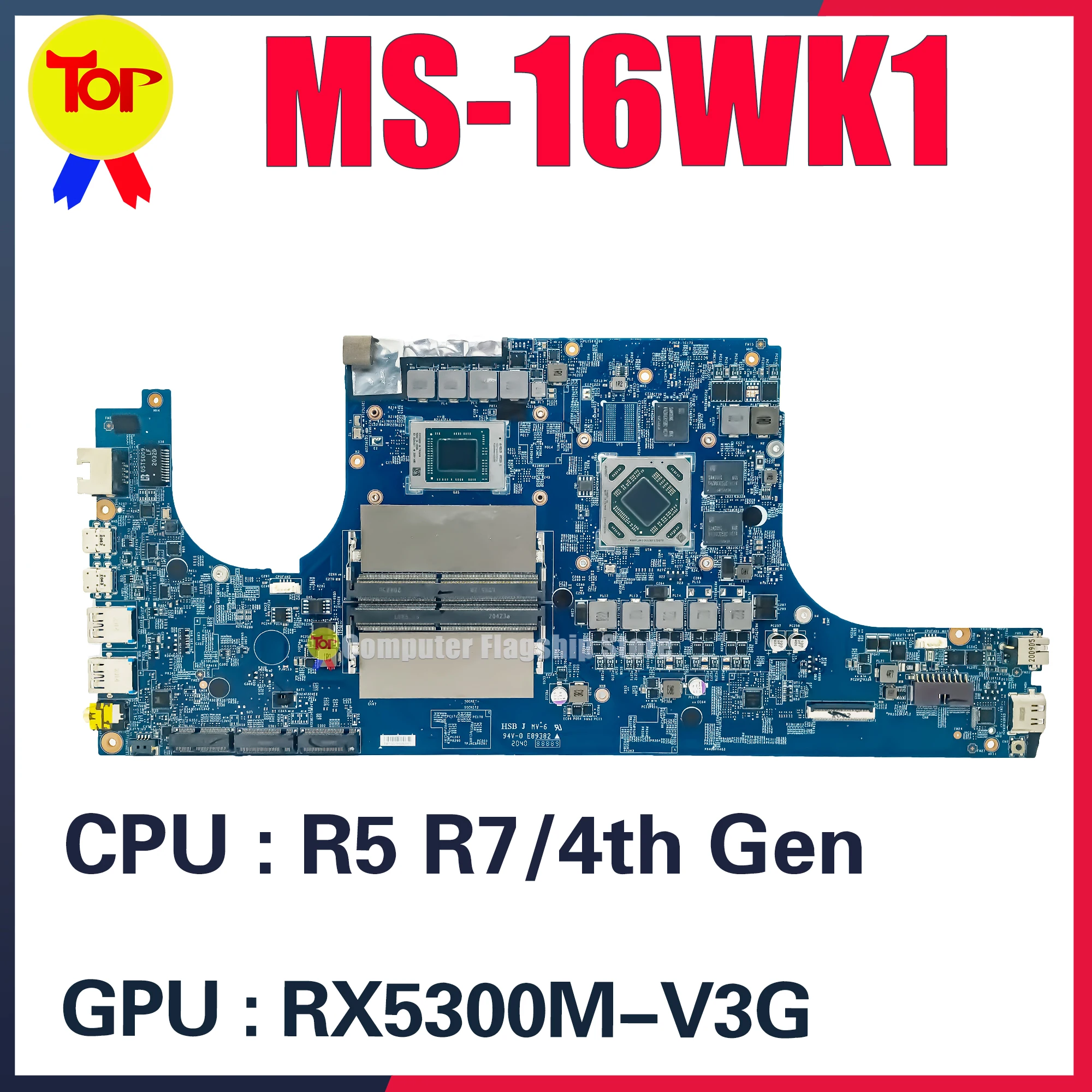 

MS-16WK1 Laptop Motherboard For MSI MS-16WK BRAVO 15 A4DDR R5-4600H R7-4800H RX5300M-3G RX5500-4G Mainboard 100% Test OK