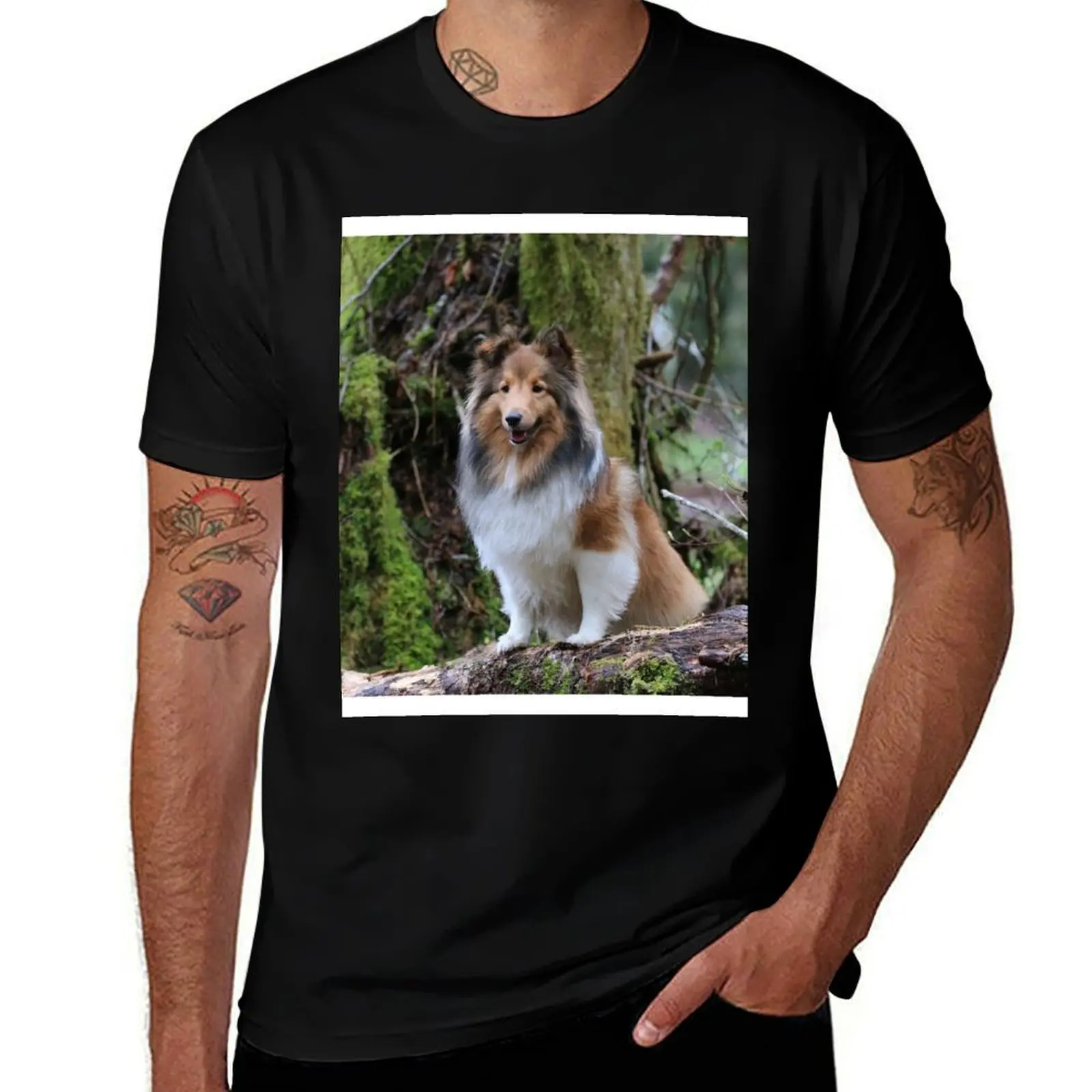 

Forest Sheltie T-Shirt t shirts for man slim fit t shirt for man 100 percent cotton funny t shirts cotton T-shirt