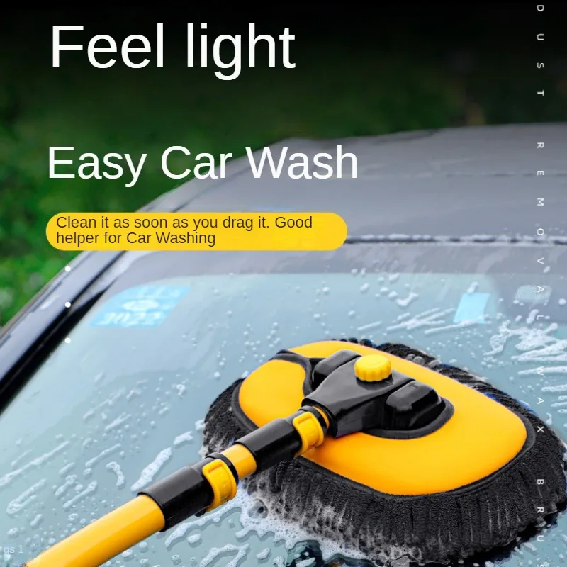 Car Cleaning Brush Car Wash Brush Kit Extendable with Long Handle Mop Chenille Broom Detailing Adjustable Super Absorbent