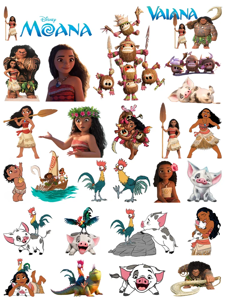 Disney movie MOANA Patches for clothes decor DIY thermal stickers for clothes children custom patch