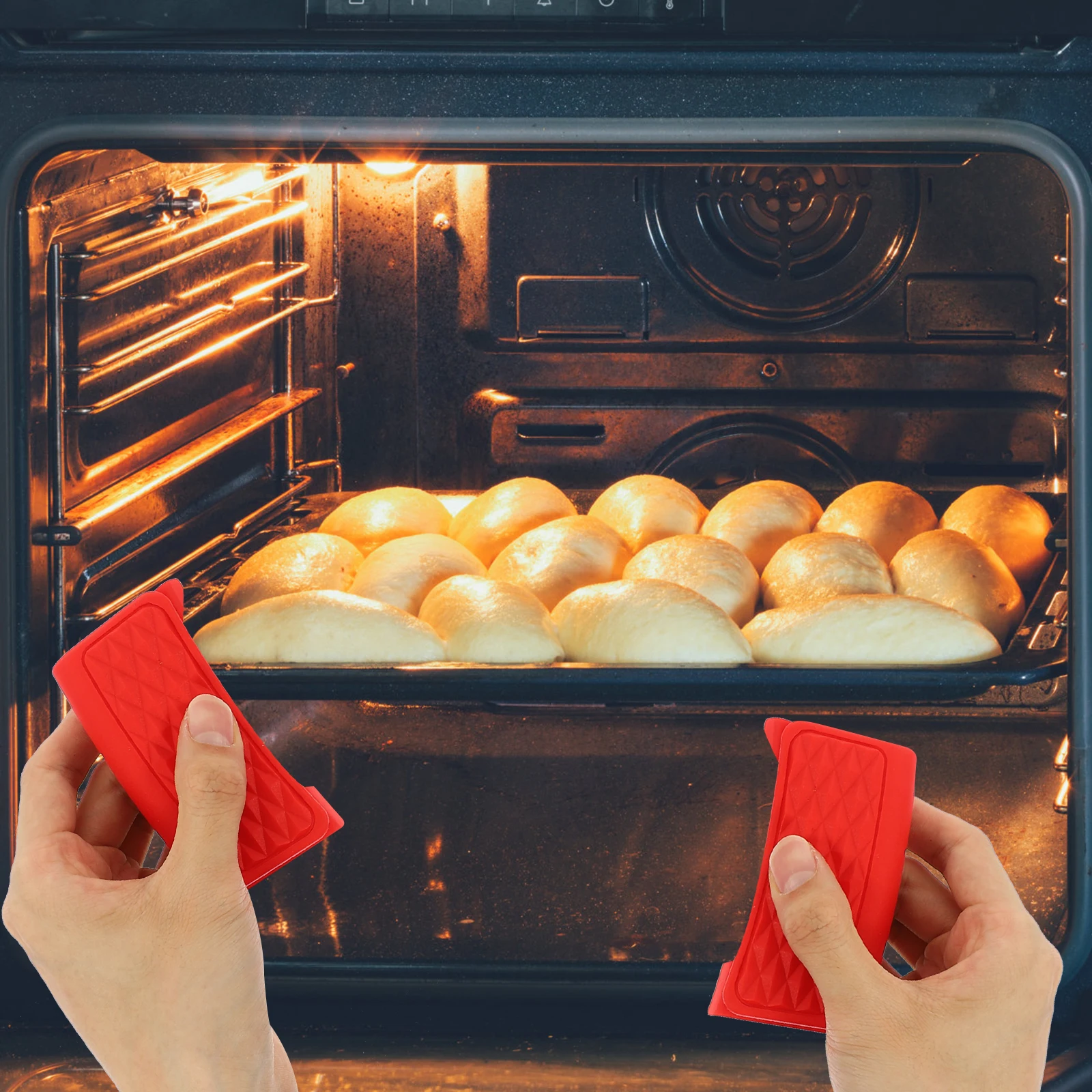 

3 Pairs Silicone Pot Handle Covers Non-Slip Kitchen Gadgets Red Color Cookware Accessories Pan Handle Protectors