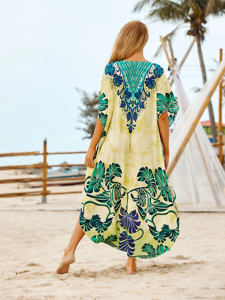Long Beach Dress Robe De Plage Swimwear Women Cover Ups Tunic Pareo Beach Cover Up Kaftan Beach Saida De Praia Beachwear