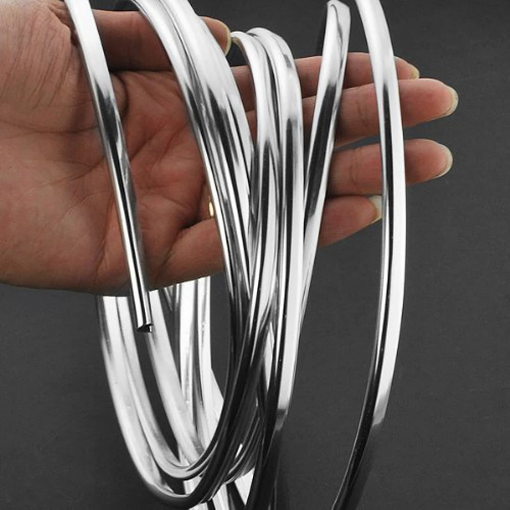 6M Car Door Chrome Moulding Trim Strip Edge Scratch Guard Protector Cover Strip Roll Chrome Styling Moulding Trim Strip Bumper