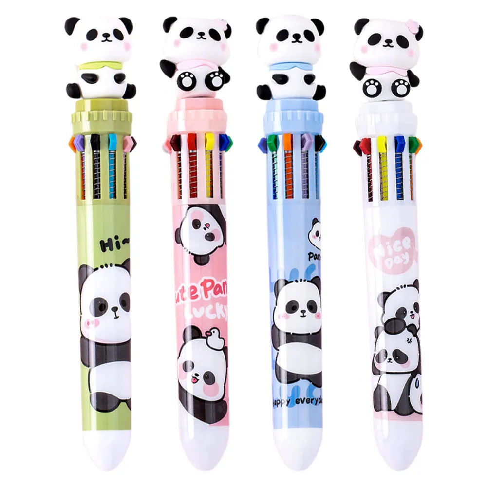 

4pcs Panda Ballpoint Multi-Function Writing For Students Accessories Cute Drawing Pens Multicolor Pens Lightweight