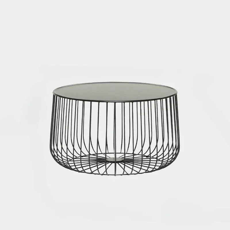 

Nordic Simple Pumpkin Tea Table Industrial Style Art Side Table Light Luxury Bird Cage Shape Coffee Tables Living Room