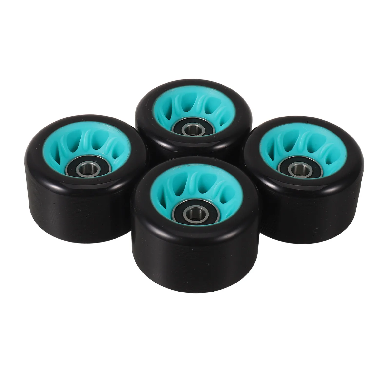 4Pcs Double Row Quad Roller Skate Wheels 2.3 Inch 88A Abrasion Resistant Shock Absorbing Outdoor Indoor Replacement Wheels