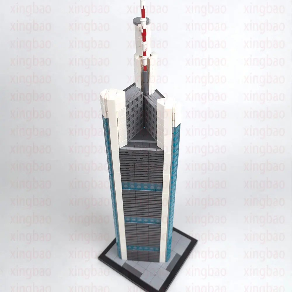 864 pçs moc personalizado Commerzbank torre 1:800 escala blocos de construção tecnologia tijolos diy montagem criativa educação brinquedo presentes