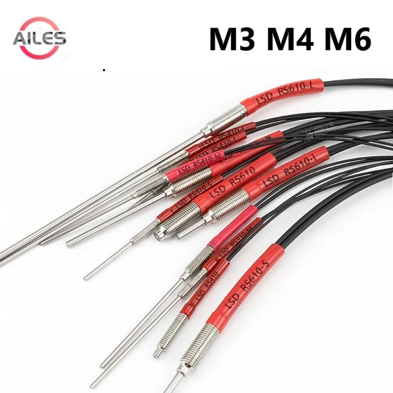 

M3 M4 M6 Diffuse Reflection Optical Fiber Sensor Switch Stainless Steel 10mm 20mm 40mm 90mm Prob All Amplifier Available CE