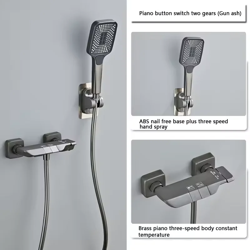 

2025 New Design Bathroom Shower System Set Piano Keys LED Digital Shower Faucet Bath Hot and Cold Mixer Shower Tap Set