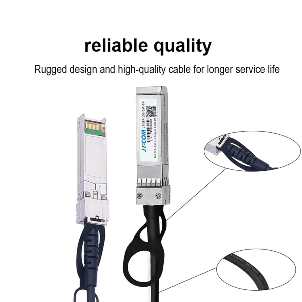 JT-COM 10Gb SFP+ DAC Twinax Cable, Passive,for SFP-H10GB-CU2M, Ubiquiti, Intel, Mikrotik, Netgear, D-Link, 1meters