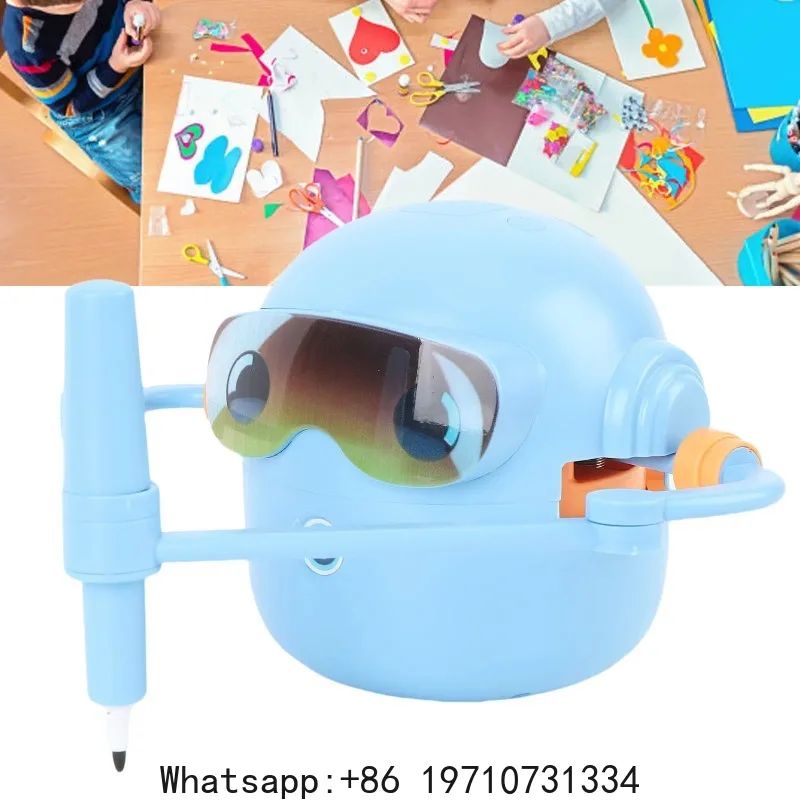 Educational Drawing Robot Kids Drawing Robot Interactive Auto Drawing Robot with 100 Cards for Boys Girls Preschool Learning