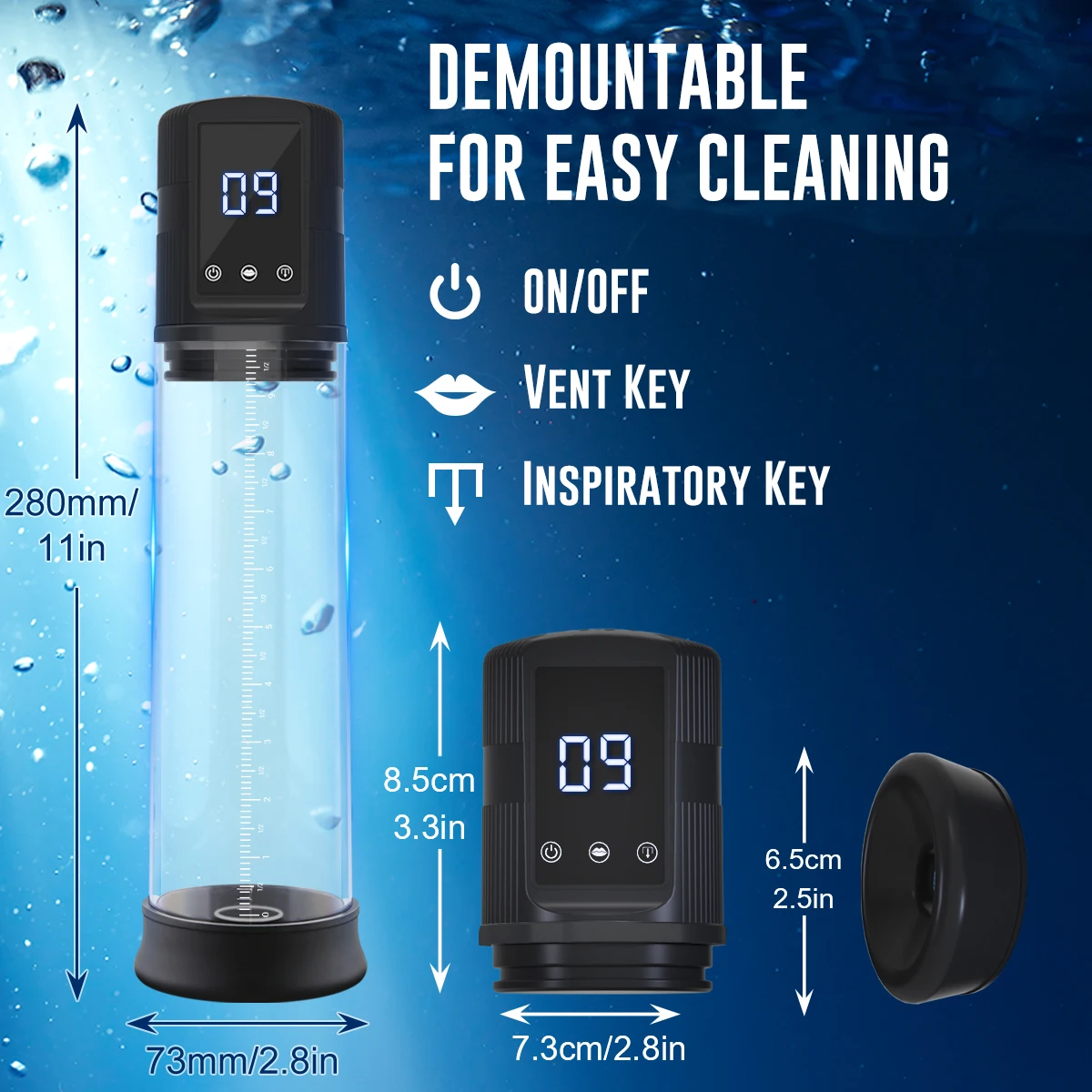 مضخة القضيب الكهربائية فراغ مص ذكر الموزه القضيب توسيع 5 وضع التدريب 5 مص الهزاز 3 غطاء من السيليكون الكبار #6