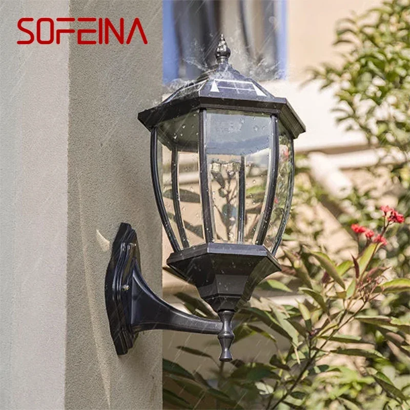 

SOFEINA Contemporary Solar Outdoor Wall Lamps Simplicity Waterproof Creative Balcony Hallway Courtyard Villa Gate Hotel