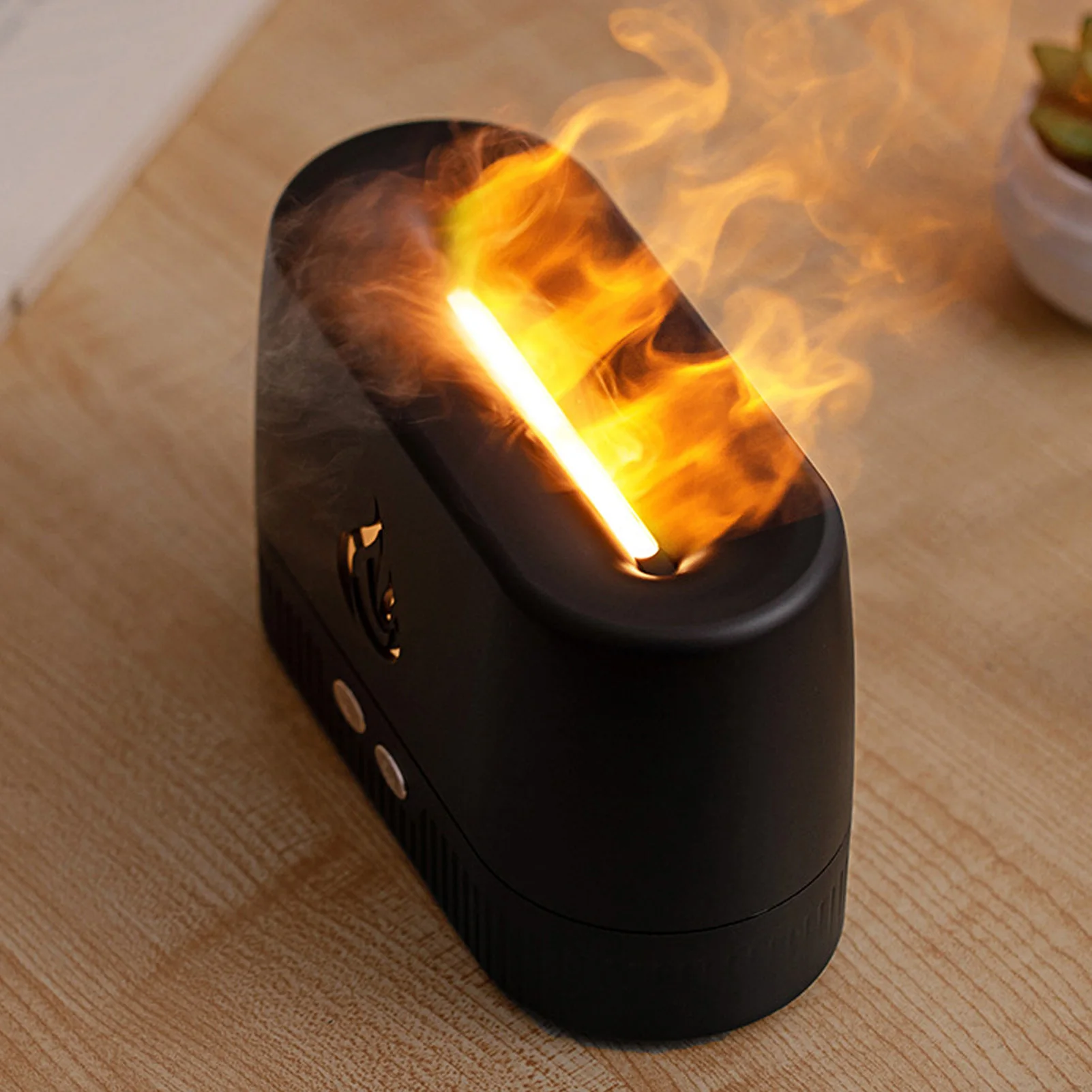 

Увлажнитель с ароматом пламени, ультразвуковой увлажнитель с питанием от USB, 200 мл, защита от сбоя питания, имитация 3D аромадиффузора с пламенным маслом, 5 В