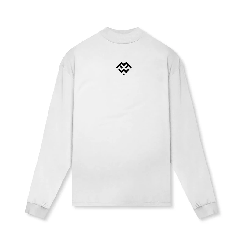 Mens Brand Running Fitness Fashion Oversize Clothing Workout  Casual T Shirt Sporting High-collar Long Sleeve Tshirt