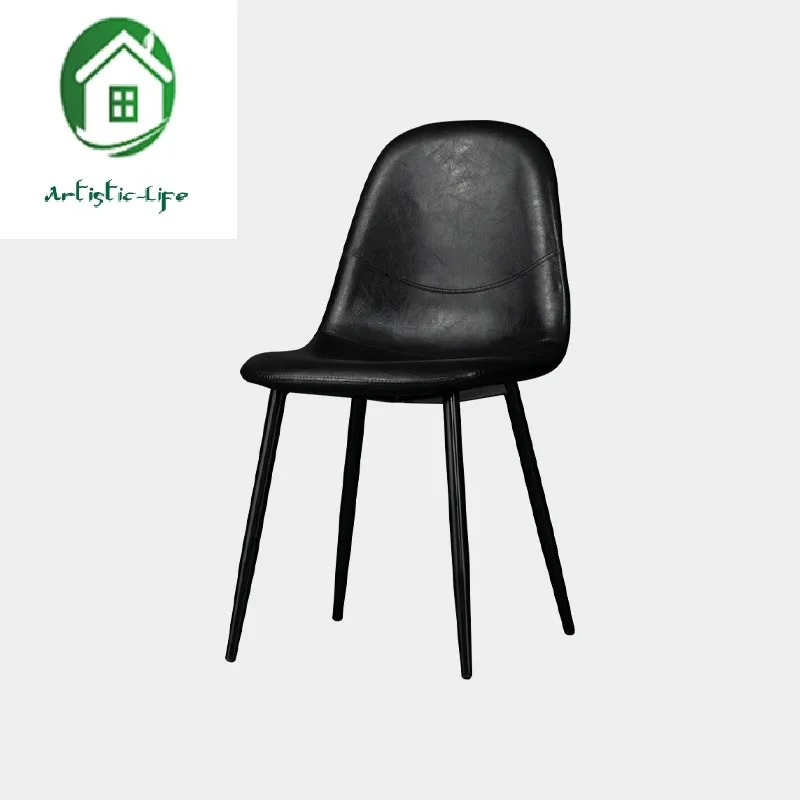 ArtisticLife Nordic Retro Industrial Wind Soft Wrapping Chair Backrest Simple Home Iron Art Restaurant Dining Chair Freeshipping