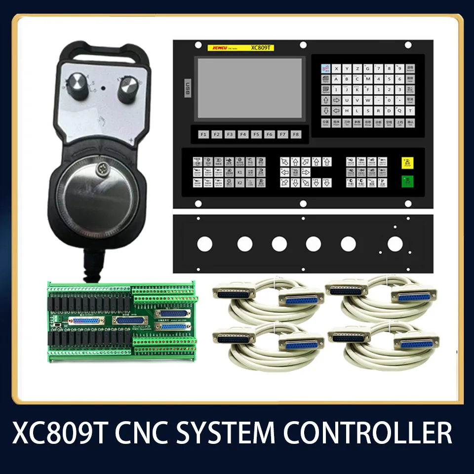 XC809T CNC lathe controller 2/3/4/5/6 axis with adapter plate and handwheel dual analog digital spindle lathe absolute value