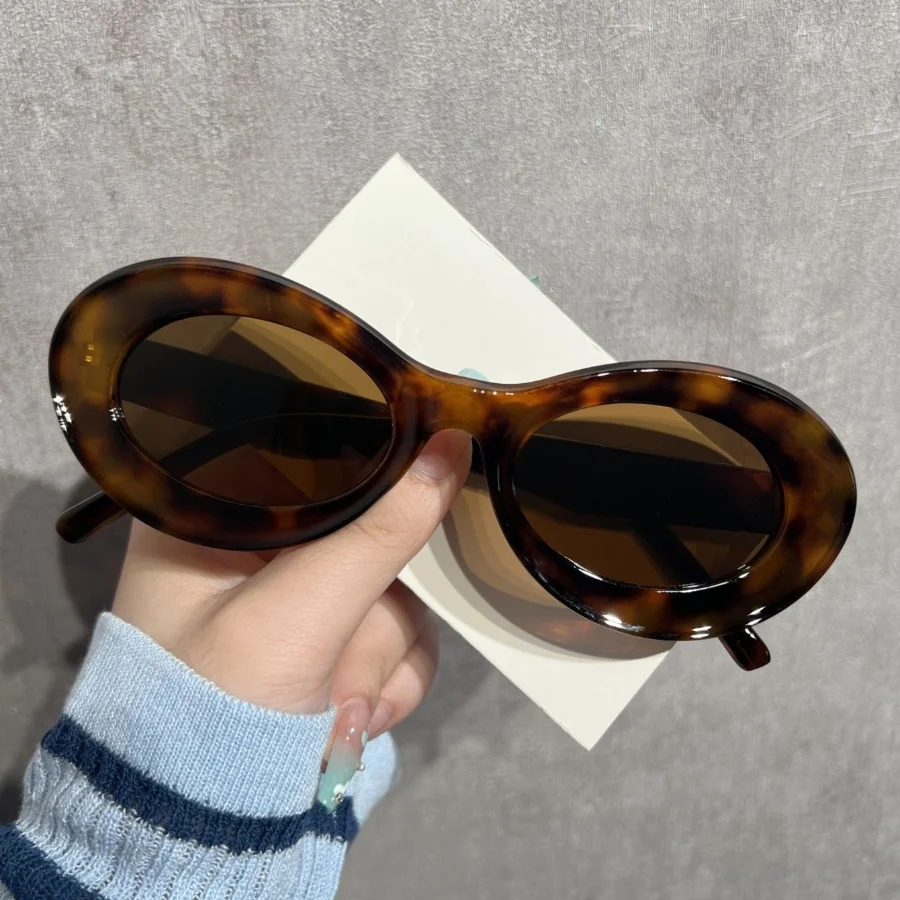 1Pc Women's Sunglasses New Fashion Trend Retro Oval Y2K Music Festival Stylish Design for Daily Parties, Gatherings, Outings, Va