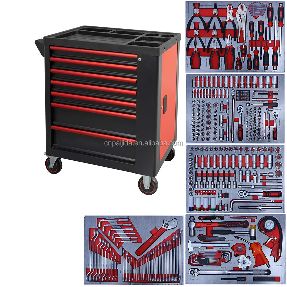 352 Pcs Heavy Duty Iron Toolbox Ten-Drawer Lockable Customizable Tool Chest For Auto Repair Workshop OEM Tool Cabinet