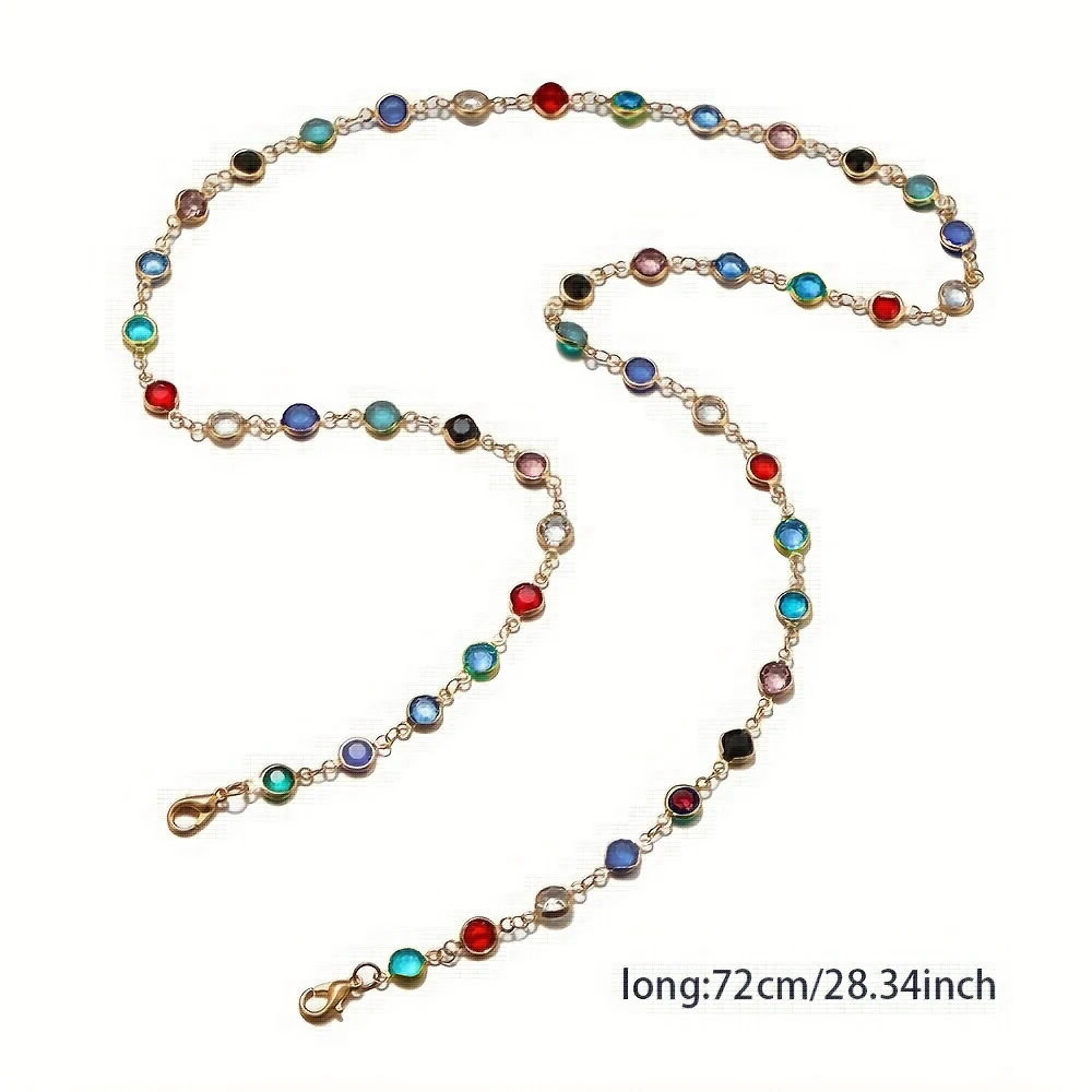 Leichte Luxus-Strass-Brillenkette, schlicht, modisch, vielseitig, Sonnenbrillen-Halskette, Anti-Verlust, Anti-Rutsch-Hängekette – Detail 3