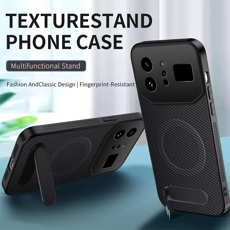 For Infinix Note 60 Ultra Case Carbon New Fiber Texture Magnetic Bracket Cover For Infinix Note 60Ultra Wireless Charging Funda